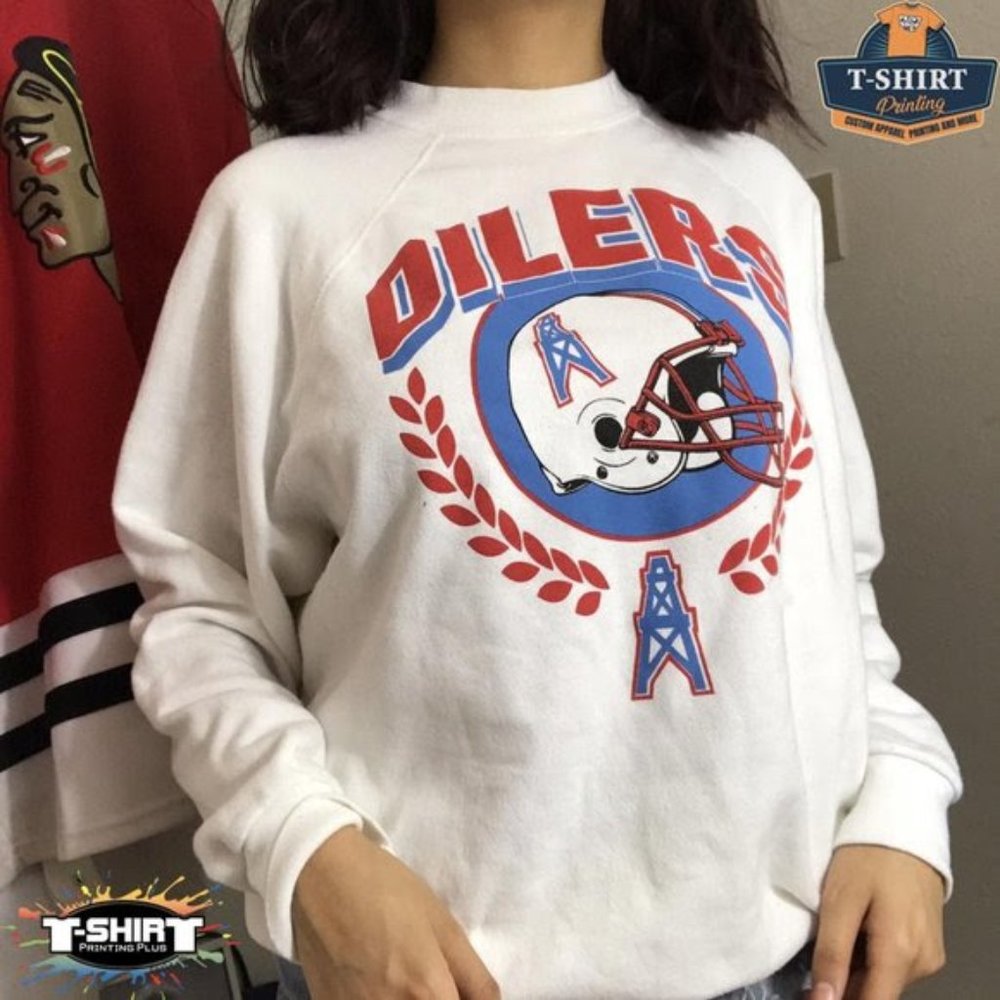 Vintage NFL Houston Oilers Helmet Logo Shirt, Tennessee Titans Shirt, Vintage Gr